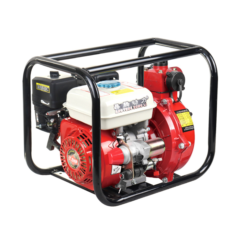 Bomba de agua de riego de doble impulsor con motor de gasolina